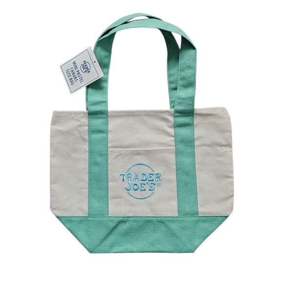 Trader Joe'S Handbags - Trader Joe's Mini Pastel Canvas Tote Bag